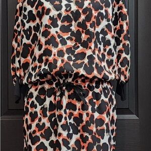 W by Worth Animal Print Dress in Orange and Black
